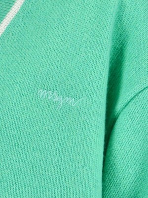 Pre-owned Msgm Cropped Cardigan In Green