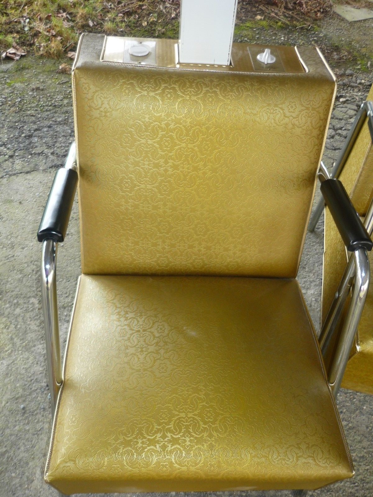 one VINTAGE BEAUTY SALON CHAIR DRYER w/Hood Deco style WORKS GREAT