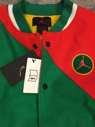 JORDAN NIKE AIR JORDAN DNA SAMPLE VARSITY JACKET RED/GREEN MENS SIZE 2XL CK9350-631