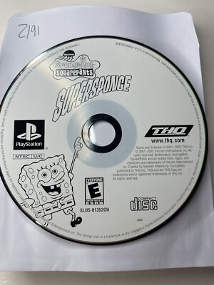 PS1 SpongeBob SquarePants SuperSponge Sony PlayStation 1 Disc Only #2193