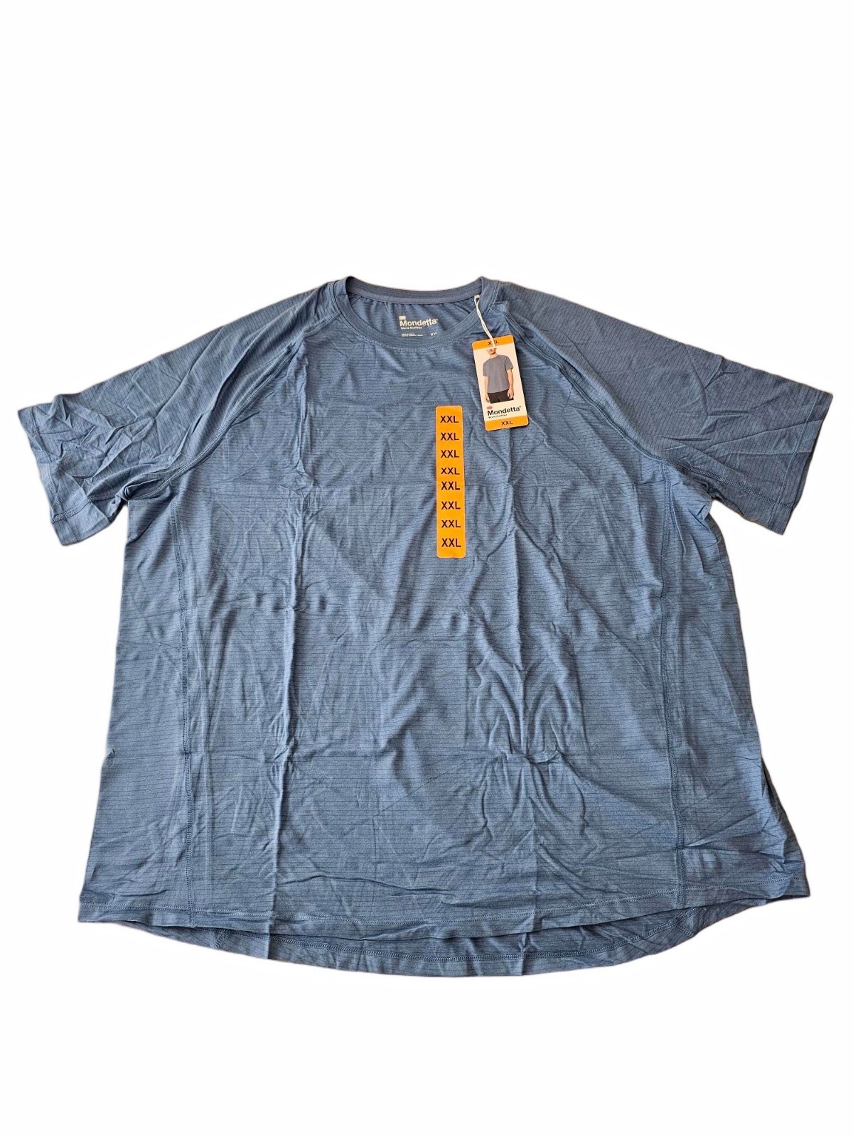 Mondetta Men's Active Stripe Short Sleeve Lightweight T-Shirt Tee Blue XXL / 2XL