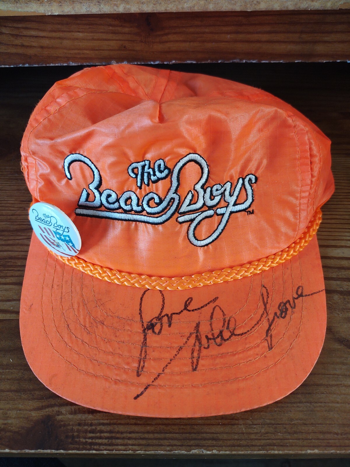 Beach Boys Concert Snap Back Hat and Pin signed by Mike Love Beach Boys Concert Snap Back Hat and Pin signed by Mike Love