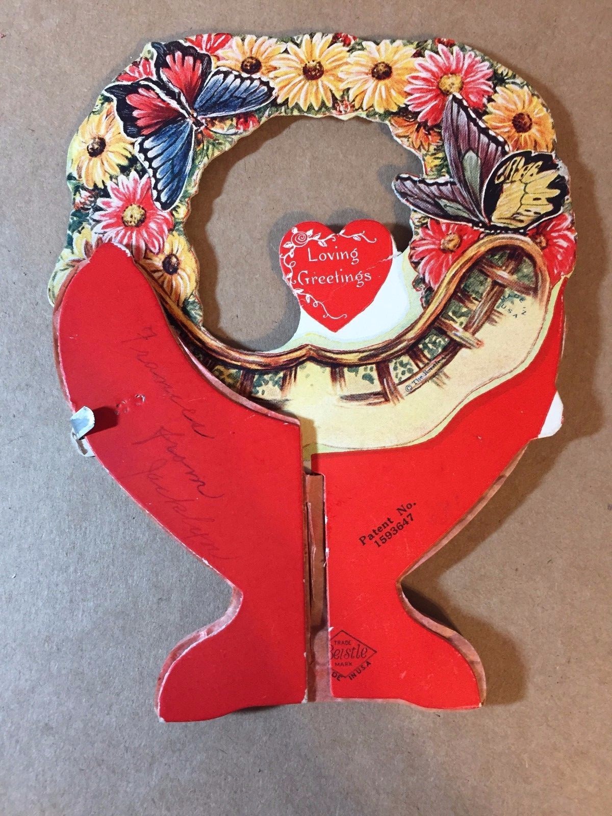 Beautiful Almost Perfect Condition Germany Stand Up Valentines Day  Honeycomb