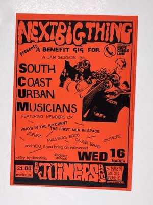 South Coast Urban Musician Flyer Original The Joiners Arms Southampton 1980s