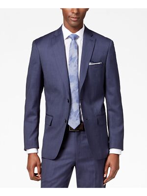 

DKNY Мужской темно-синий костюм в тонкую полоску Отдельный блейзер, Navy