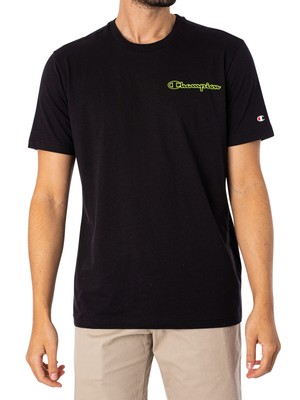 

Мужская футболка с рисунком Comfort на спине Champion, черная, Черный, 218482-KK001