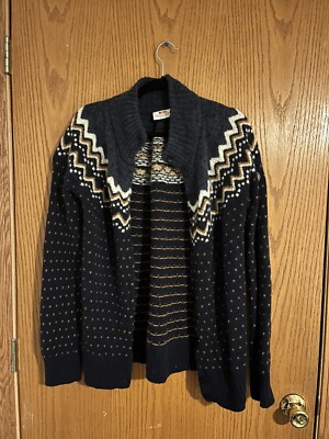 Fjallraven Womens Ovik Knit Cardigan Dark Navy Size XL