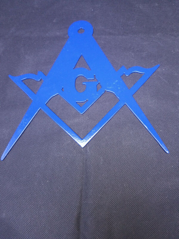 Masonic Square Compass Metal Wall Art Blue Lodge Fratenal Powder Coated Steel