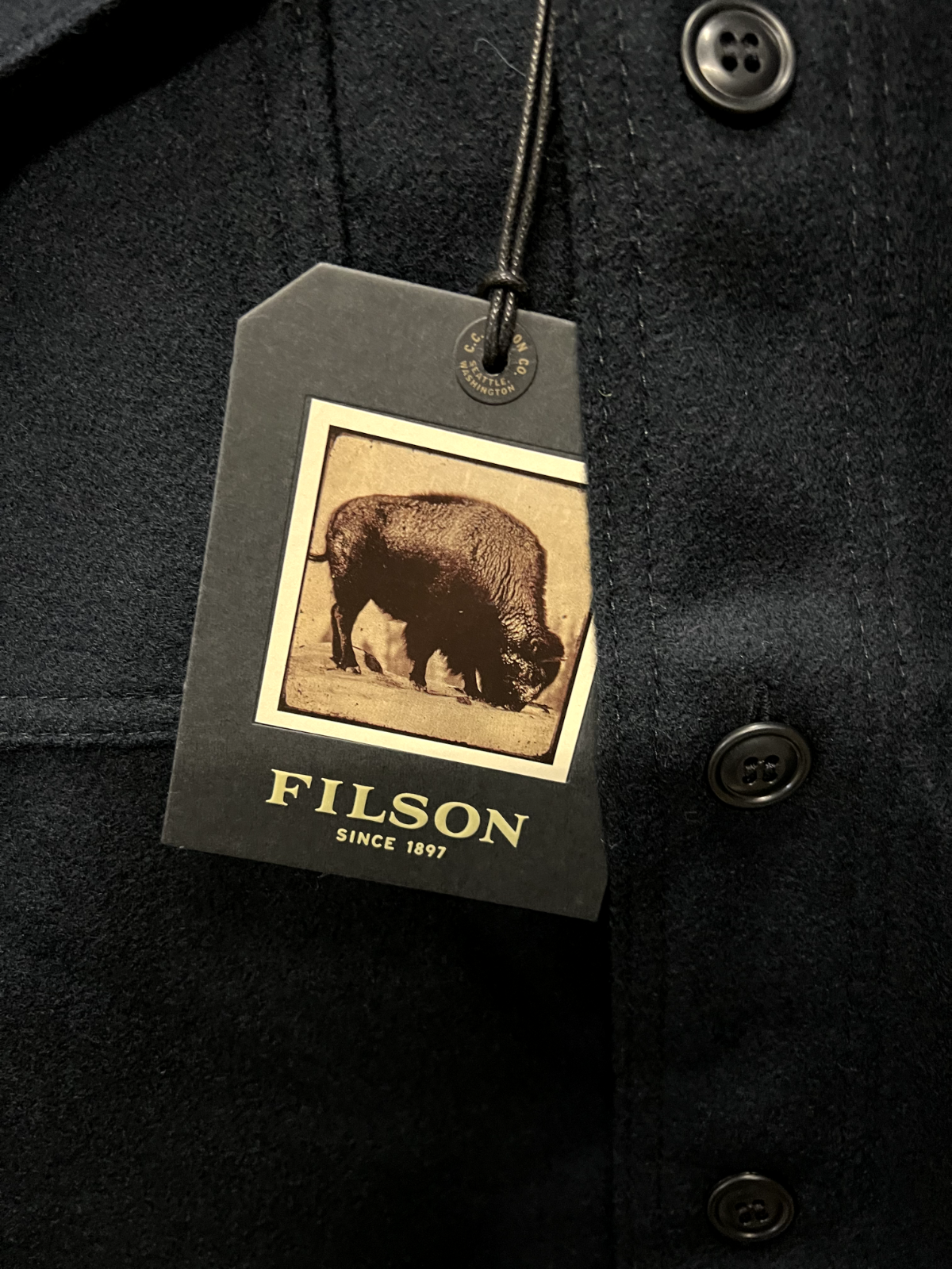 Pre-owned Filson Cc  Navy Blue Wool Jac Shirt Mens Small Outdoor Usa Flannel $395