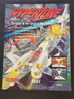 HyperZone Super Nintendo Print Ad Original Art