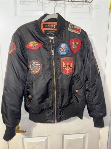 ジャケット・アウター military best jacket Genuine Article Flight Bomber Military Jacket Size M Patch