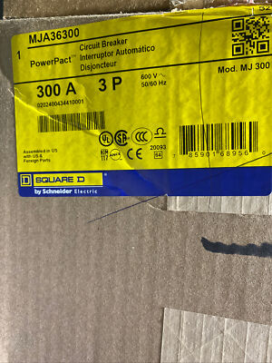 MJA36300 SQUARE D 300A 3POLE 600V  CIRCUIT BREAKER NEW