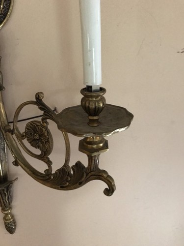 ROCOCO Style Brass Wall 2 Light Fixture Sconce Made In Spain
