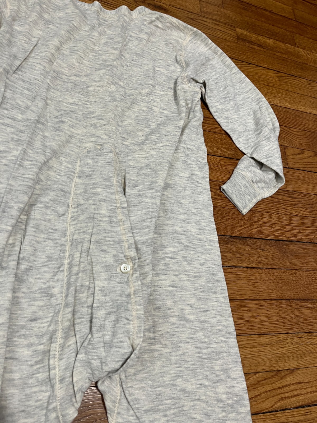 VTG LL Bean Long Johns One Piece Flap Base Layer Union Suit Wool Blend Unisex M