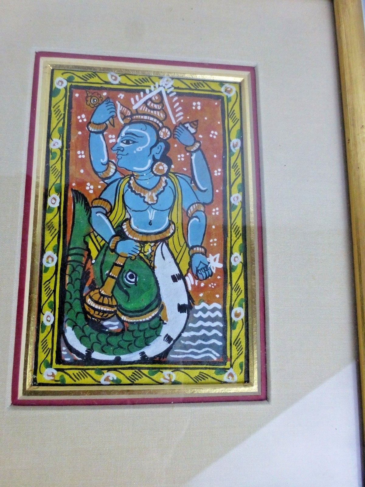 Fold Art / Indian Orissa Hindu ca. 1970s, framed