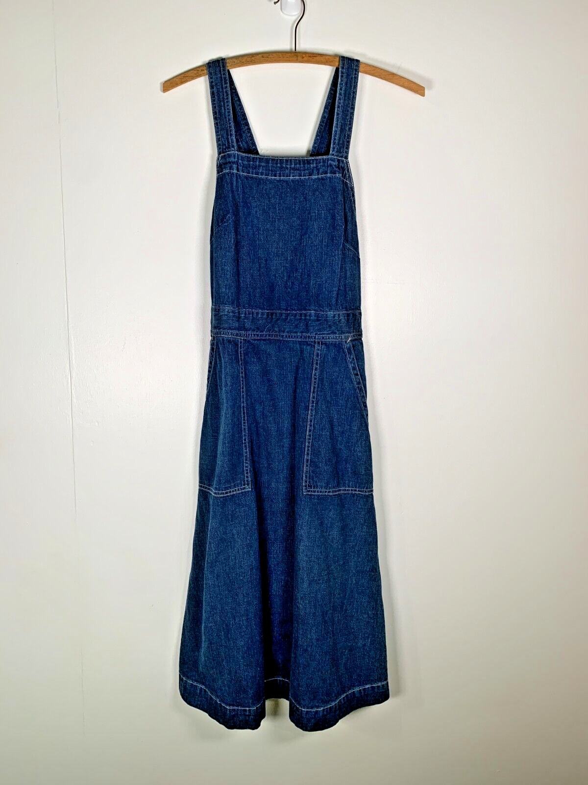Co Vintage Cross Back Denim Dress 4 Overall Jumper Apron