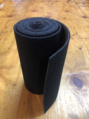BLACK Ribbed Bunk Carpet / Marine Boat Trailer Runners / Outdoor - 12'' x 50'