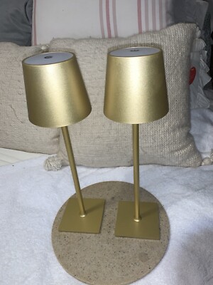 2/LED Touch Lamp Modern Simple Rechargeable High Brightness Dimmable Touch Gold
