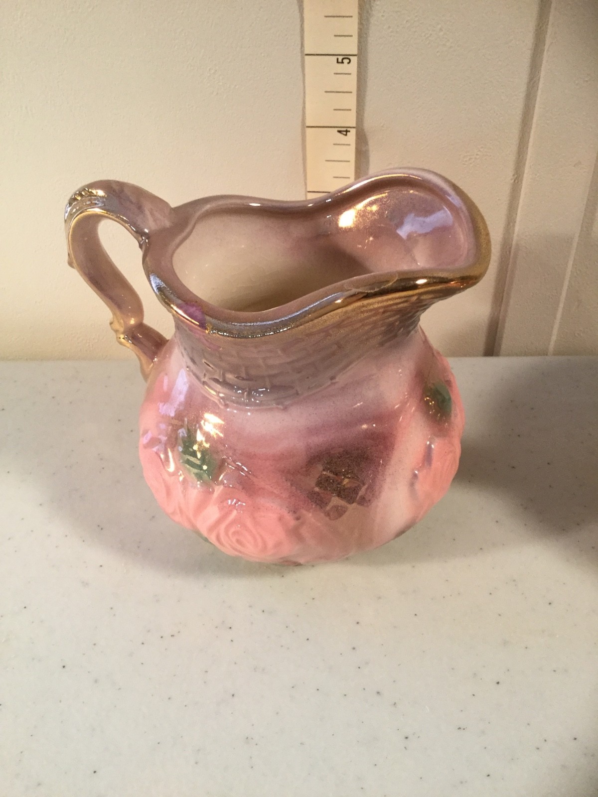 Vintage Rose Floral Cream and Sugar Handmade Marked Beautiful Nice Colors