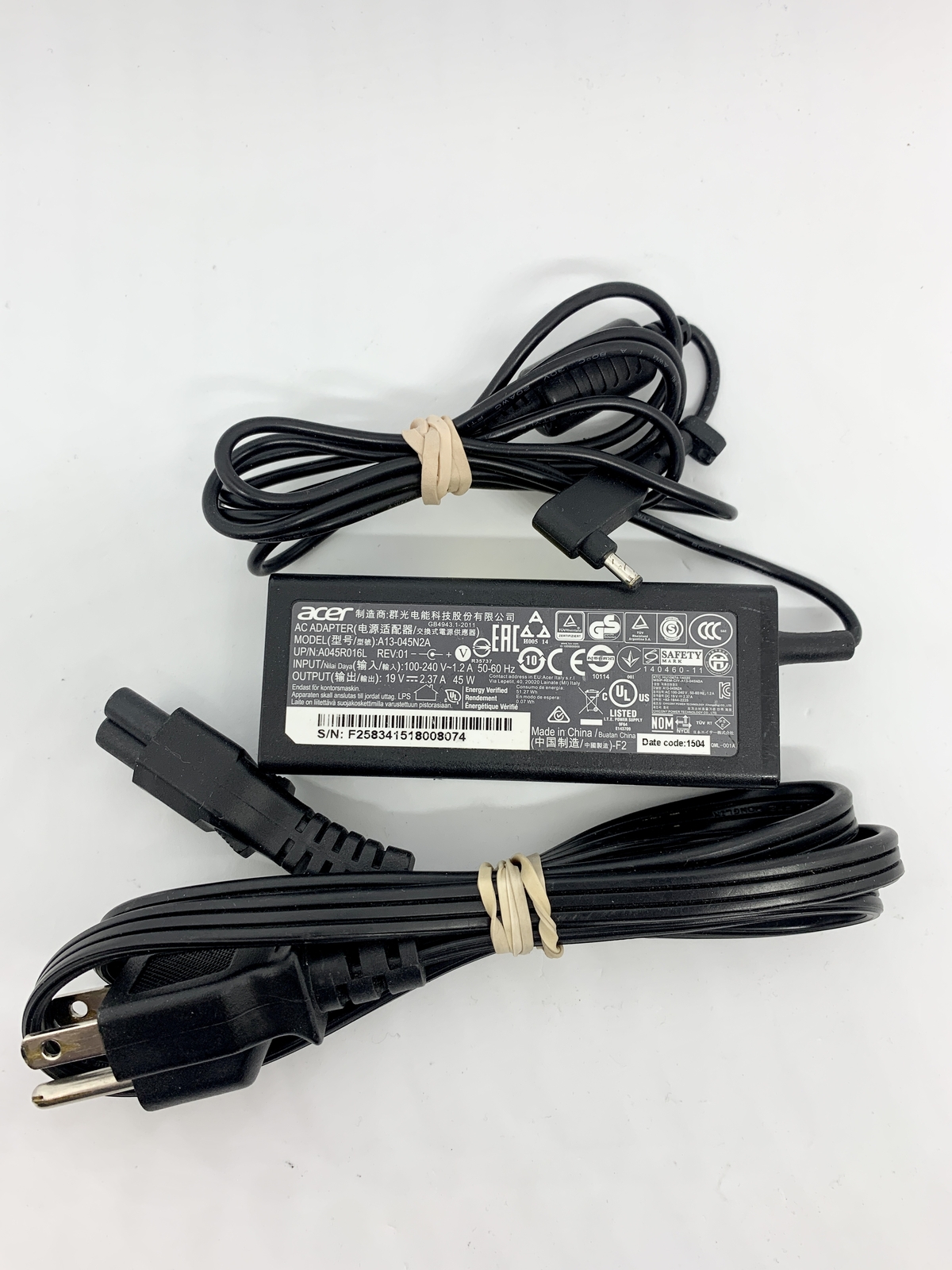 Genuine 45w charger ac power adapter ACER Chromebook 14 CB3-532, CB3-431
