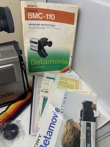 Vintage Sony BMC-110 Betamovie Camera AC-M110 Power Adaptor NP11 Battery