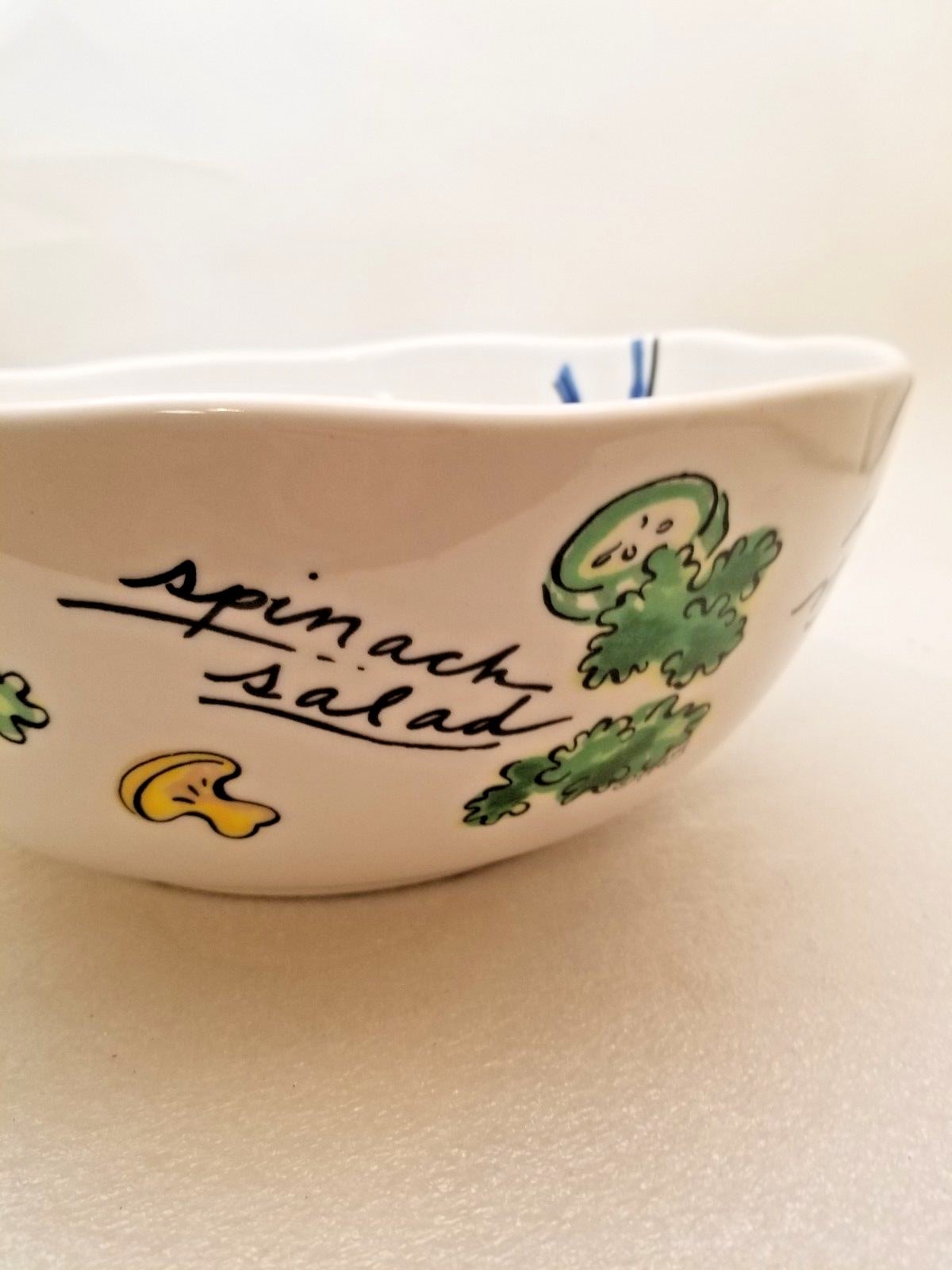 Fat Chef Salad Bowl By Mud Pie Signed