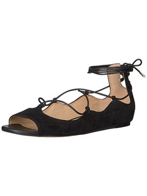 

SAM EDELMAN Женские черные замшевые кожаные туфли на плоской подошве Ghillie Barbara с открытым носком, 6 м, Черный, E8460L1001