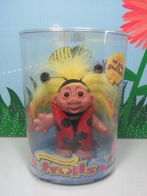 2005 LADYBUG - 5'' DAM Troll Doll - NEW IN CONTAINER