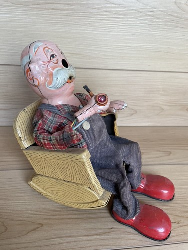 大幅値下げしました。マルサン　ブリキ　smoking grandpa 日本製 超レア製品❗️❗️日本製。マルサン ブリキ smoking grandpa