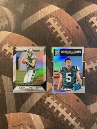 Christian Hackenberg New York Jets 2 Card Rookie Lot. rookie card picture