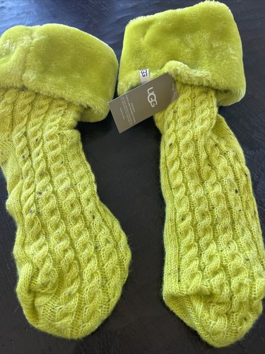 New  S/m  Key Lime  Ugg Lita Fleece  Fur Lined
