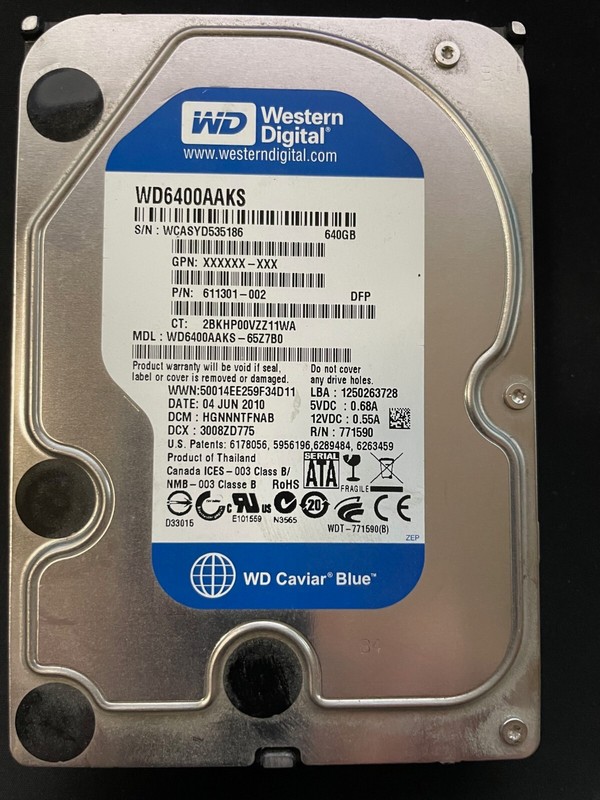 Disque Dur 640 Go Western Digital Blue , 3.5 Pouce ,Hdd Sata 3.0 Gb/S Wd6400aaks