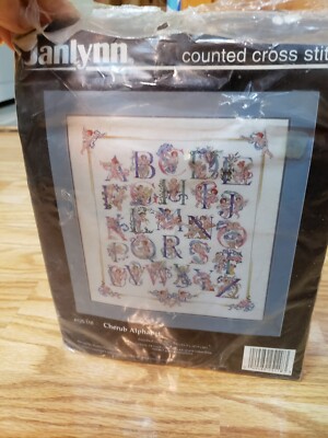 JANLYNN Counted Cross Stitch Kit - CHERUB ALPHABET - 22'' x 24'' Donna Giampa