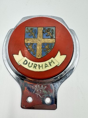Durham Car Badge Vintage Rare Car Grille Badge Renamel London 1950s 1960s