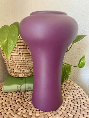 Bortner And Bortner Terra Cotta Pottery Vase Matte Mulberry 11'' Postmodern Style