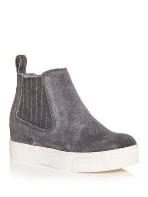 

DOLCE VITA Женские серые 1-дюймовые кроссовки на танкетке с контрастной платформой и петлей сзади Wynd, Серый, WYND