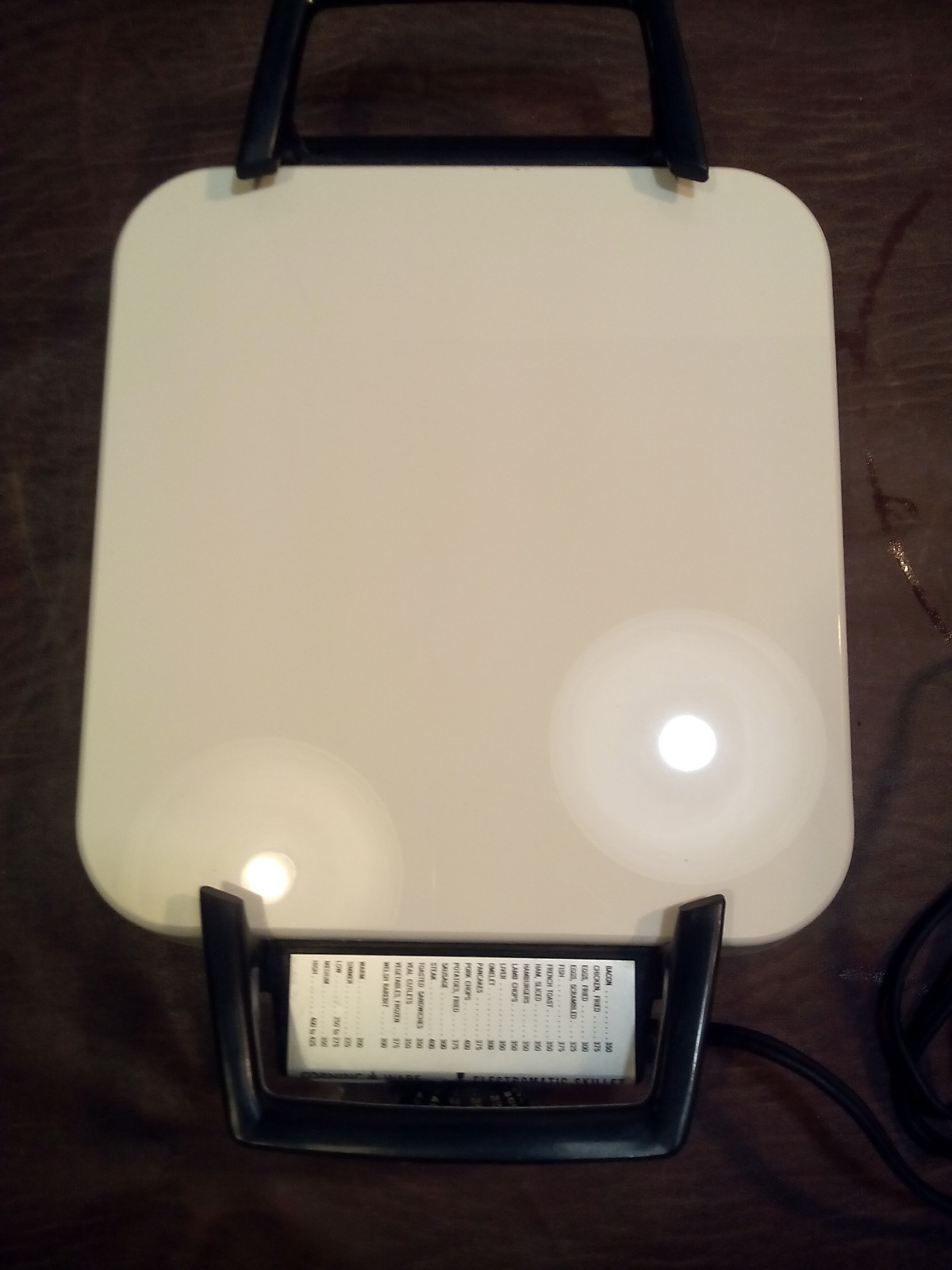 VINTAGE CORNING WARE ELECTROMATIC SKILLET MODEL# P-12-ES-N