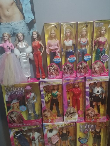 Britney Spears 14 Dolls 7 Autographed 3 Rare Grammy Dolls not in Box.