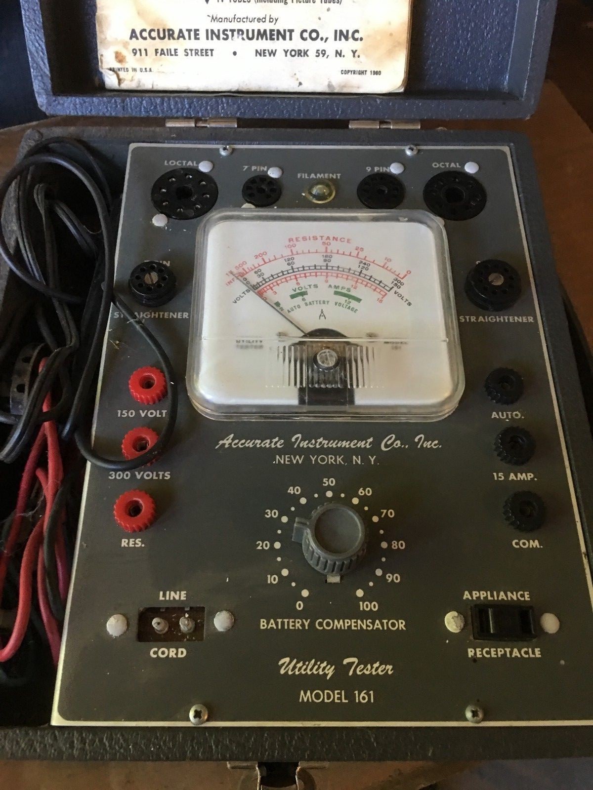 Vintage Accurate Instrument Utility Tester Model 161 TubeTester