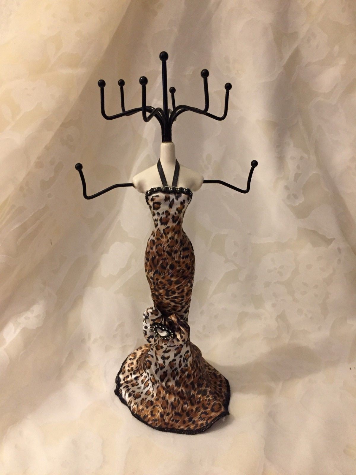 Necklace Chain Holder Leopard Print Dress Woman Mannequin Shaped