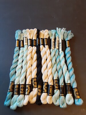 DMC Size 5 COTTON PERLE Pearl Cotton EMBROIDERY THREAD Twist Skein Lot/12 NEW 9