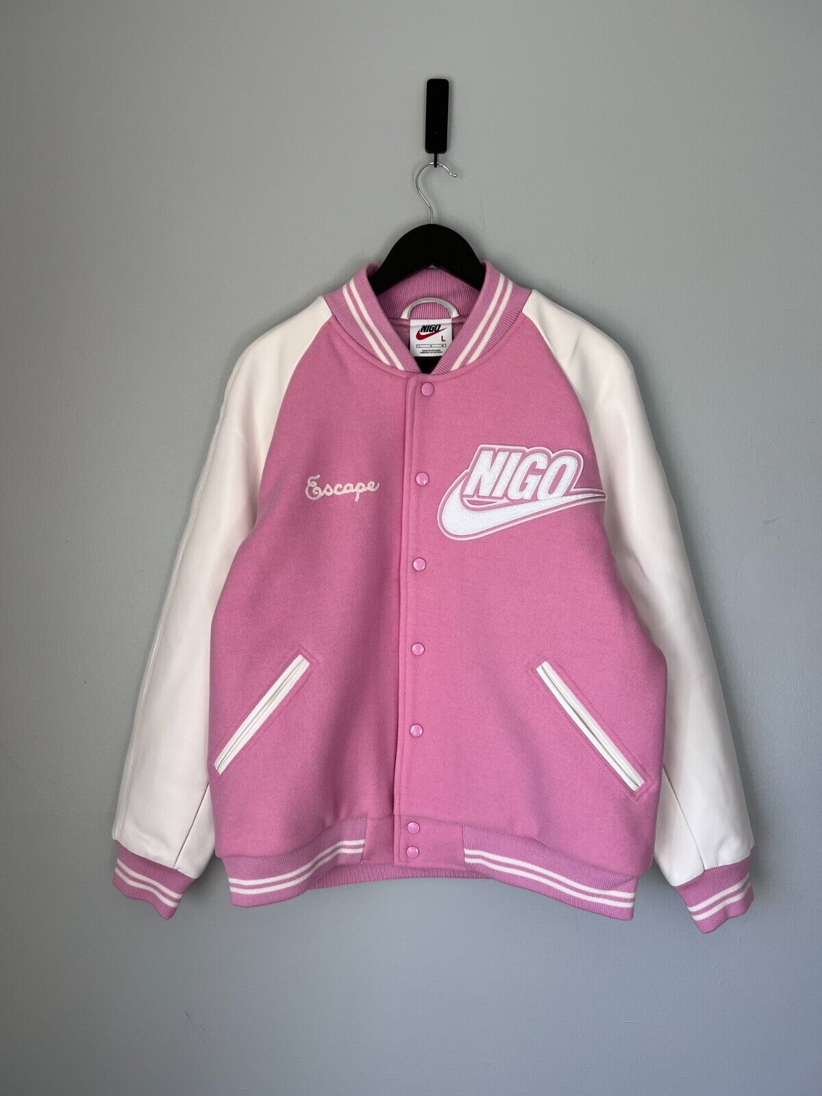 Nike x Nigo Varsity Jacket - Size Large - Pink - NEW Nike x Nigo Varsity Jacket - Size Large - Pink - NEW