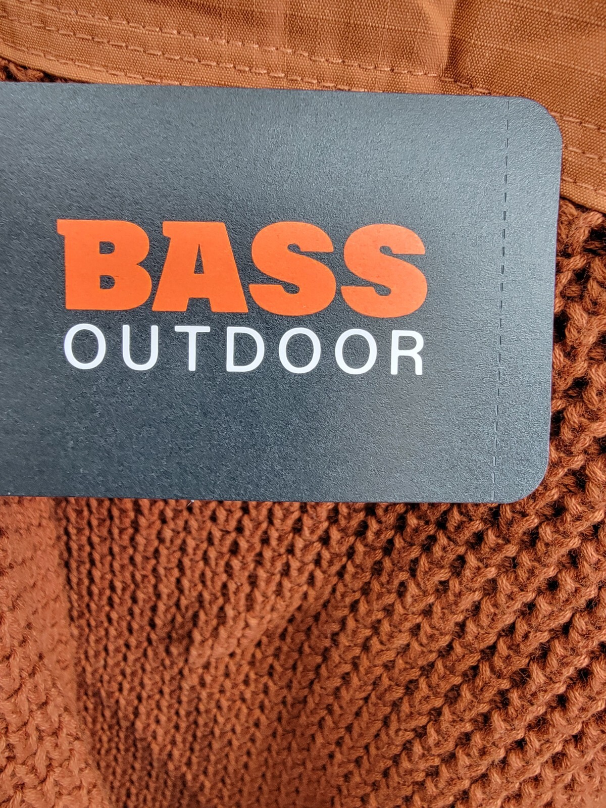 Bass Outdoor Quarter-Zip Long Sleeve Pullover Patch Sweater Men's L Burnt Orange - Picture 16 of 17