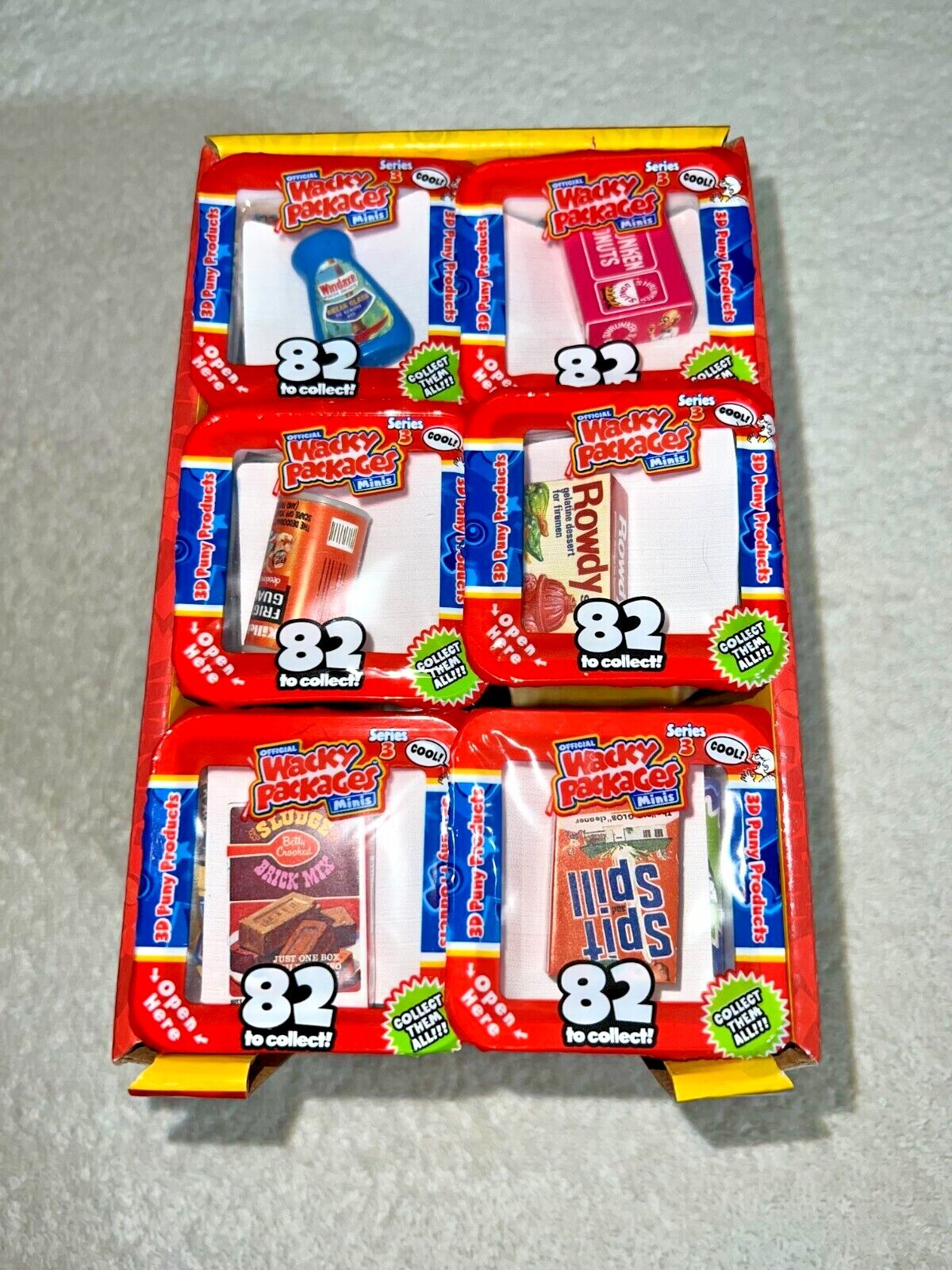 スペシャルBOX 56セット 【※カードなし※サプライのみ】 TOPPS WACKY PACKAGES 3D MINIS SERIES 3 BOX OF 6 UNOPENED PACKS