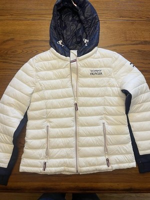 Tommy Hilfiger Ladies' Packable Puffer White Hooded jacket Women's Large BUY NOW
