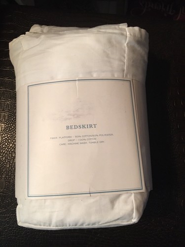 Simply Shabby Chic White Ruffled Full Bedskirt  Cotton Cottage - Nwop