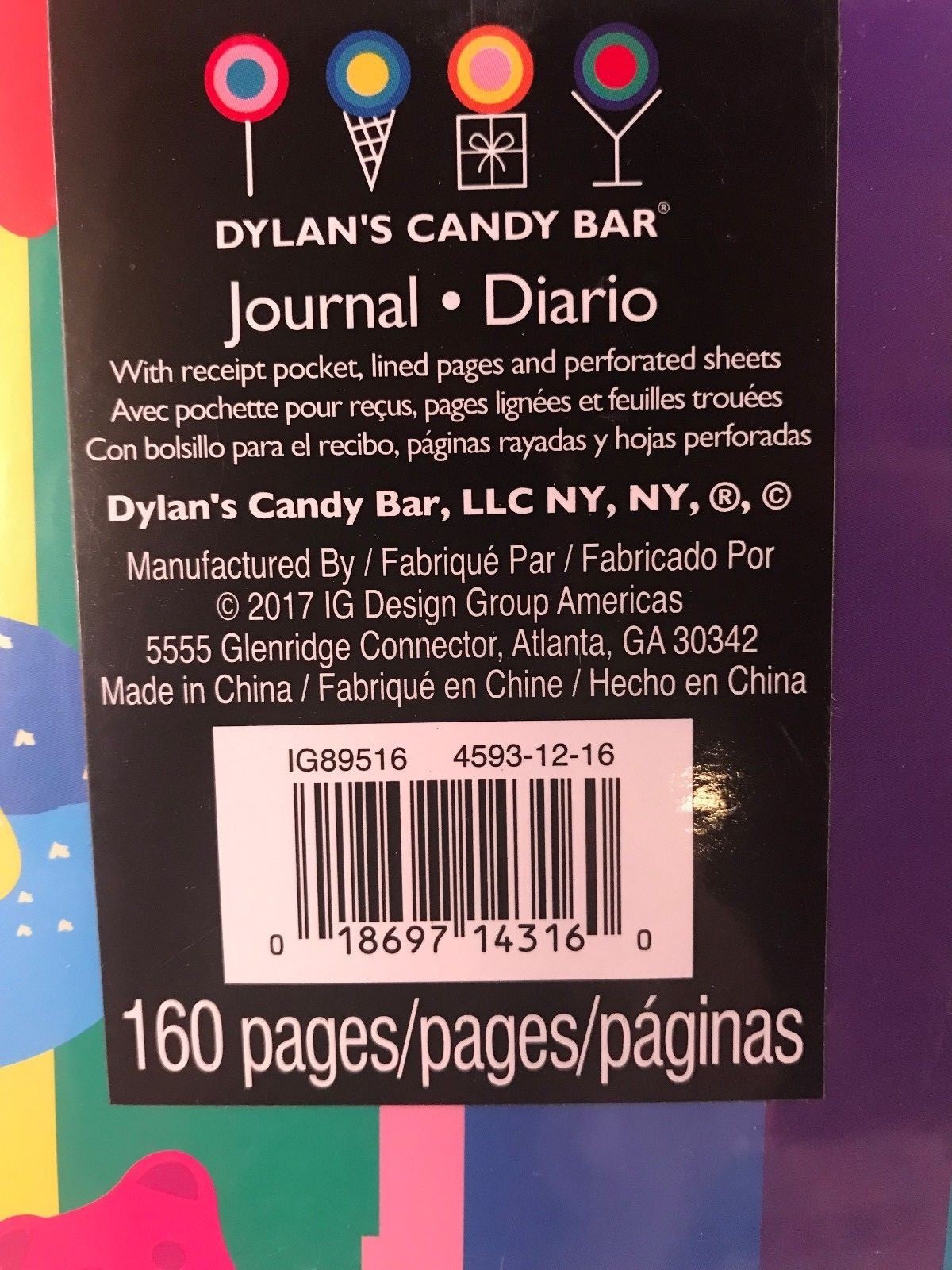 Dyyan's Candy Bar Journal Diario DREAM BIG lined pages perforated sheets 160 pgs
