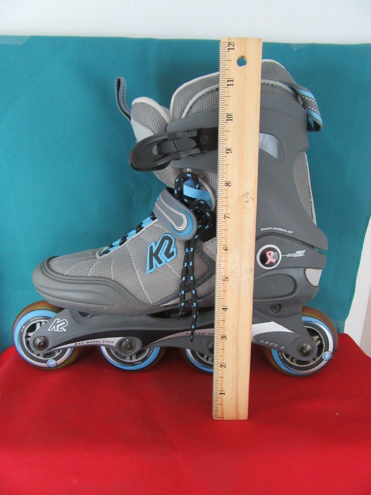 Women's K2 EXO 2.0 W Inline Skates Rollerblades Size US 9 Blue/Grayの