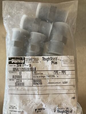 10 Pack - Parker Industrial Pipe Nipples 3/4''MNPT x 3/4''MNPT 5500PSI 3/4 FF-S