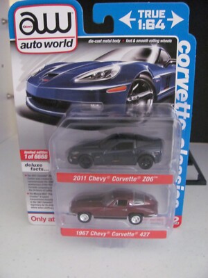 Auto World Corvette Classics 2011 Corvette Z06 + 67 Vette 427 NEW IN BOX LE 1A